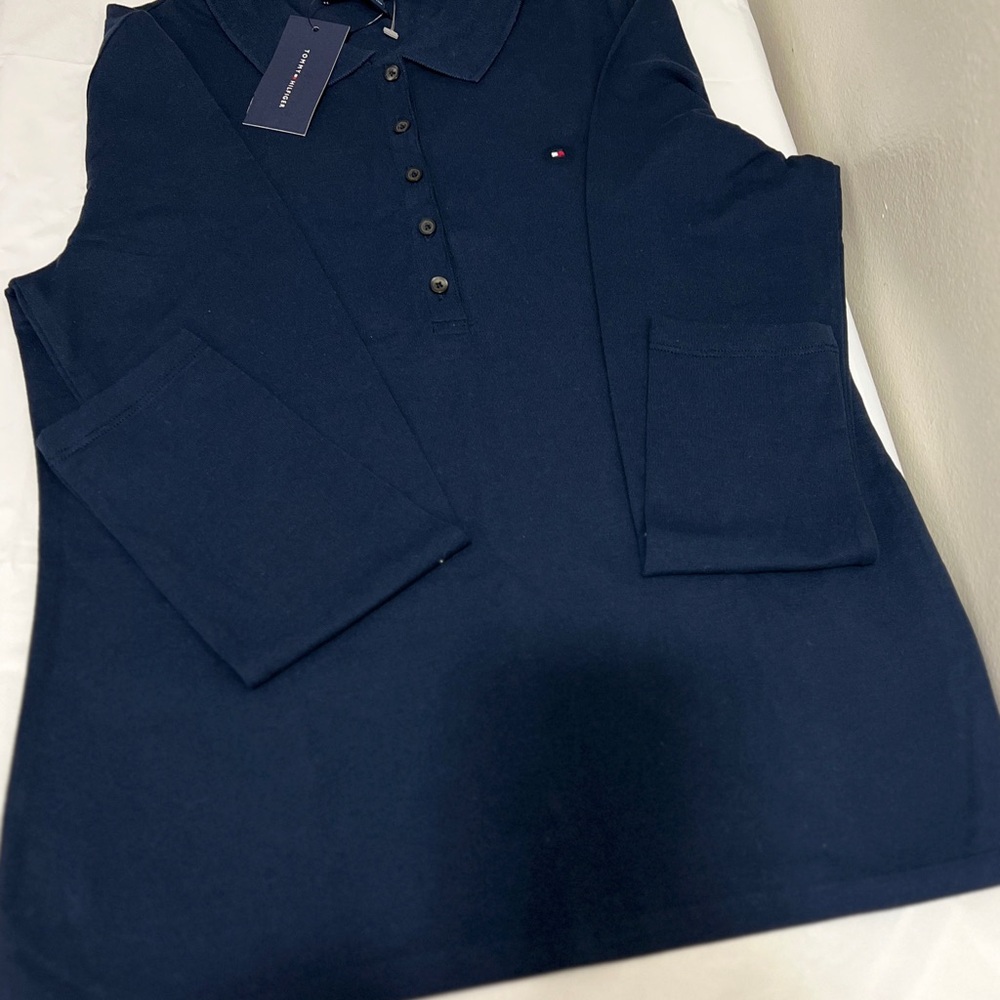 Tommy Hilfiger Navy Long Sleeve Polo